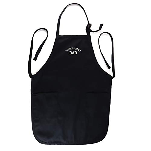 Trendy Apparel Shop World's Best Dad Embroidered Full Length Apron with Pockets