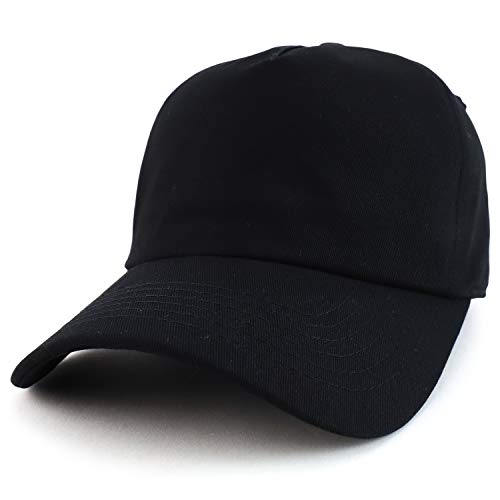 Trendy Apparel Shop Plain Solid Cotton Unstructured 5 Panel Dad Baseball Cap