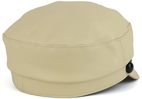 Trendy Apparel Shop PU Leather Newsboy Baker Boy Cabbie Hat with Band