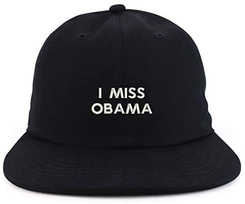 Trendy Apparel Shop I Miss Obama Embroidered Low Profile Cotton Snapback Cap