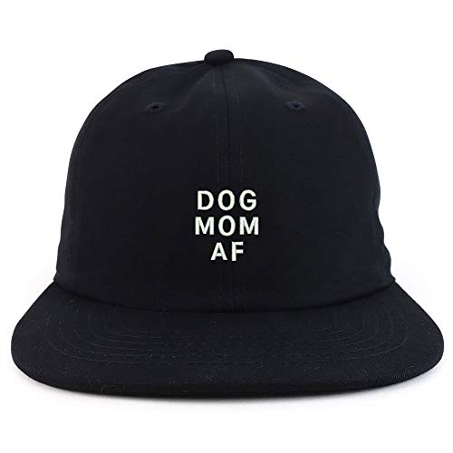 Trendy Apparel Shop Dog Mom AF Embroidered Low Profile Cotton Snapback Cap