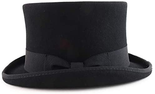 Trendy Apparel Shop Men's Wool Felt Tall Crown Top Hat