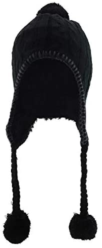 Trendy Apparel Shop Pom Pom Winter Ear Flaps Soft Fuzzy Peruvian Beanie Hat