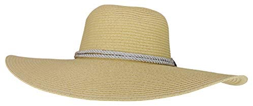 Trendy Apparel Shop Anchor Decorated Band Paper Braid Wide Brim Sun Hat