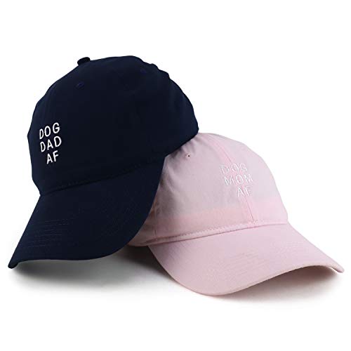 Trendy Apparel Shop Dog Mom and Dad AF Soft Cotton Couple 2 Pc Cap Set