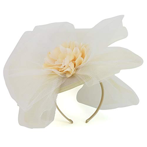 Trendy Apparel Shop Women's Mesh Flower Decorated Fashion Fascinator