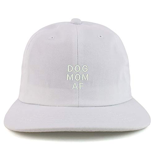 Trendy Apparel Shop Dog Mom AF Embroidered Low Profile Cotton Snapback Cap