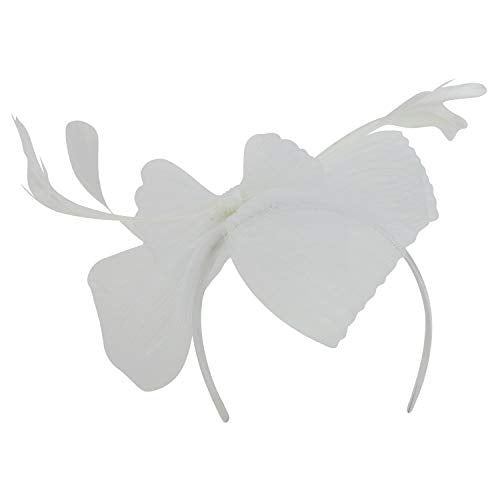 Trendy Apparel Shop Feather Meshed Bow Decorated CRIN Cocktail Fascinator
