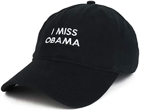 Trendy Apparel Shop I Miss Obama Embroidered Soft Crown 100% Brushed Cotton Cap Multipack Value Deal - 12 Pack - Black
