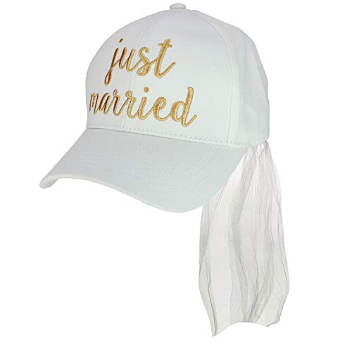 Trendy Apparel Shop Wedding Party Bride Themed Baseball Cap with Veil