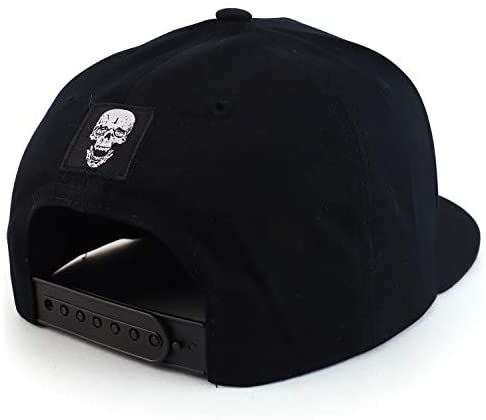 Trendy Apparel Shop Scary Skull Printed Flatbill Snapback Baseball Cap
