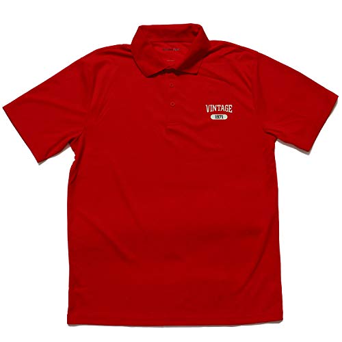 Trendy Apparel Shop Vintage 1971 Embroidered Polyester Collared Polo Shirt