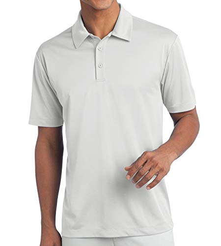 Trendy Apparel Shop Silky Double Knit Polyester Moisture-Wicking Snap Resistant Tag-Free Men' Polo Big and Tall Shirt