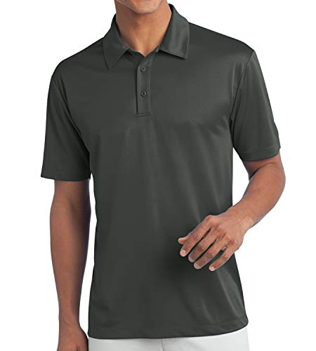 Trendy Apparel Shop Silky Double Knit Polyester Moisture-Wicking Snap Resistant Tag-Free Men' Polo Big and Tall Shirt