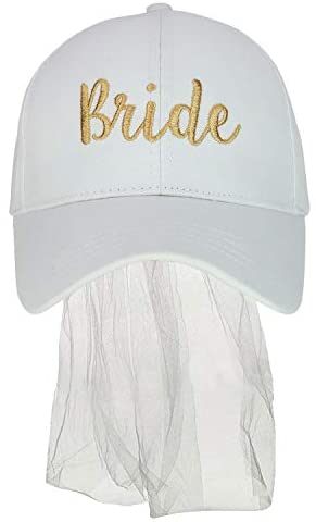 Trendy Apparel Shop Wedding Party Bride Themed Baseball Cap with Veil