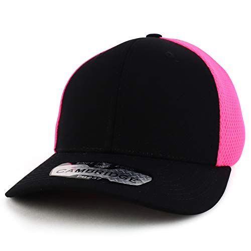 Trendy Apparel Shop Mid Profile Structured 2 Tone Air Mesh Trucker Baseball Cap