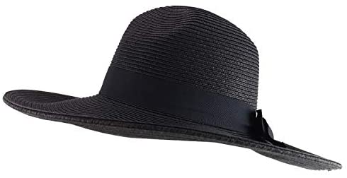 Trendy Apparel Shop Women's Fedora Crown Ribbon Band Wide Brim Sun Hat