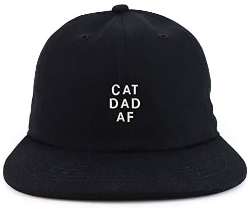 Trendy Apparel Shop Cat Dad AF Embroidered Low Profile Cotton Snapback Cap
