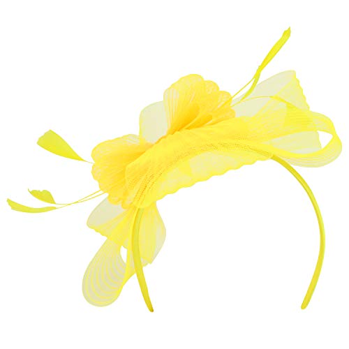 Trendy Apparel Shop Feather Meshed Bow Decorated CRIN Cocktail Fascinator
