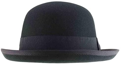 Trendy Apparel Shop Men's Wool Felt Upturn Brim Round Bowler Hat