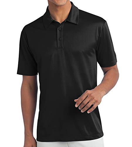 Trendy Apparel Shop Silky Double Knit Polyester Moisture-Wicking Snap Resistant Tag-Free Men' Polo Big and Tall Shirt