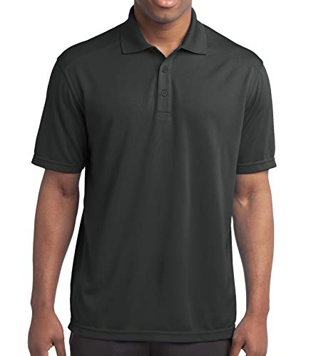 Trendy Apparel Shop Micro Double Mesh Moisture-Wicking Polyester Men's Polo Big and Tall Shirt
