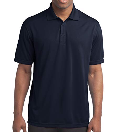 Trendy Apparel Shop Micro Double Mesh Moisture-Wicking Polyester Men's Polo Big and Tall Shirt