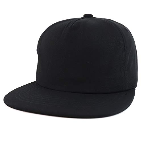 Trendy Apparel Shop Plain Unstructured 5 Panel Flat Bill Snapback Baseball Cap