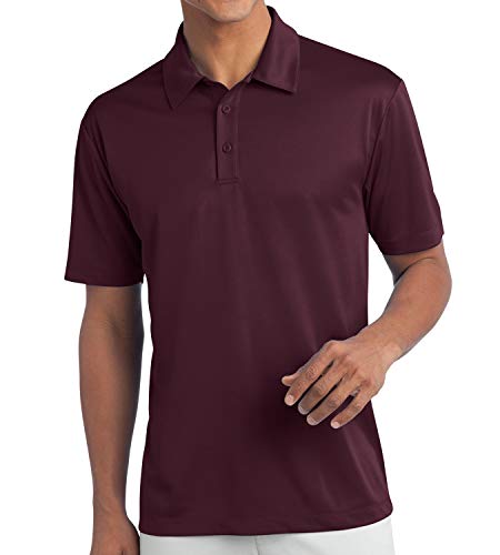 Trendy Apparel Shop Silky Double Knit Polyester Moisture-Wicking Snap Resistant Tag-Free Men' Polo Big and Tall Shirt
