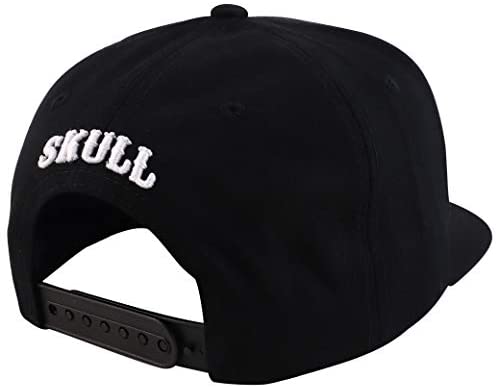 Trendy Apparel Shop Circular Skull Patch Embroidered Flatbill Snapback Baseball Cap