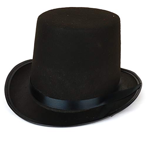 Trendy Apparel Shop Classic Structured Costume Felt Top Hat - Black