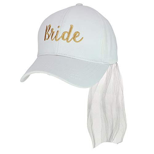 Trendy Apparel Shop Wedding Party Bride Themed Baseball Cap with Veil