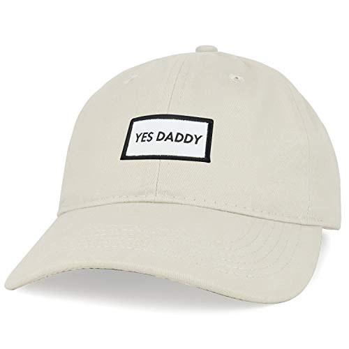 Trendy Apparel Shop Yes Daddy Woven Patch Embroidered Cotton Dad Hat