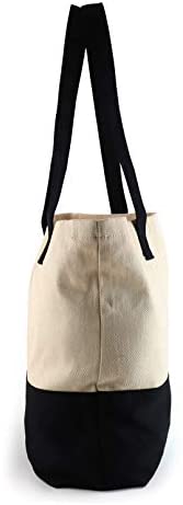 Trendy Apparel Shop Colorblock Cotton Twill Large Tote Bag