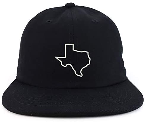 Trendy Apparel Shop Texas Outline Embroidered Low Profile Cotton Snapback Cap