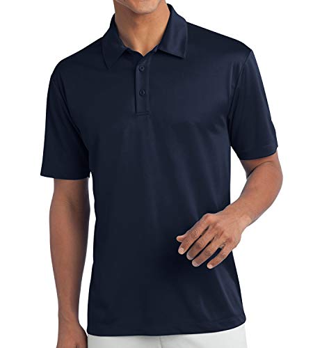 Trendy Apparel Shop Silky Double Knit Polyester Moisture-Wicking Snap Resistant Tag-Free Men' Polo Big and Tall Shirt