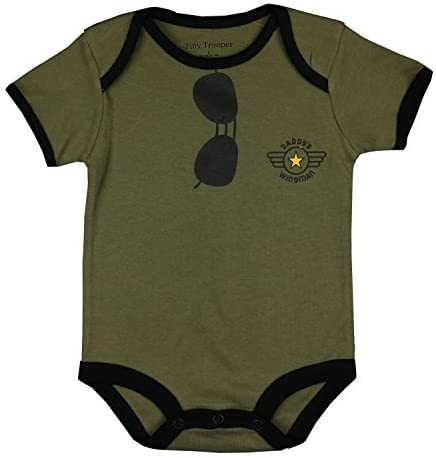 Trendy Apparel Shop Daddy's Wingman Infant One Piece Jumpsuit with Aviator Sunglasses Print