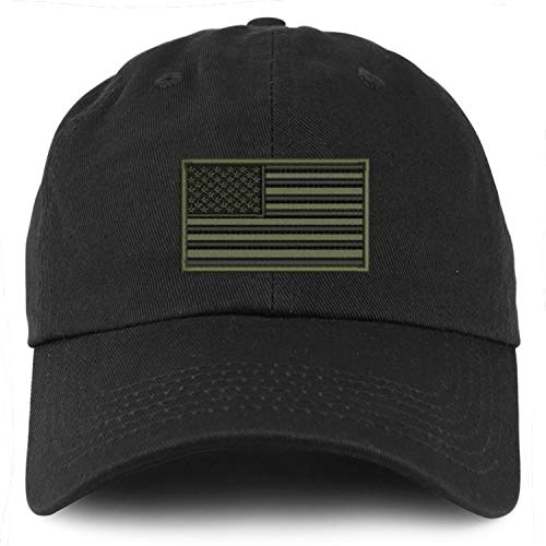 Trendy Apparel Shop Youth Olive American Flag Unstructured Cotton Baseball Cap