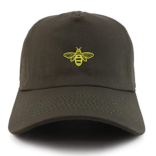 Trendy Apparel Shop Bee Embroidered Unstructured 5 Panel Dad Baseball Cap