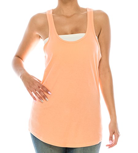 Trendy Apparel Shop Plain Racerback Scallop Bottom Tank Top