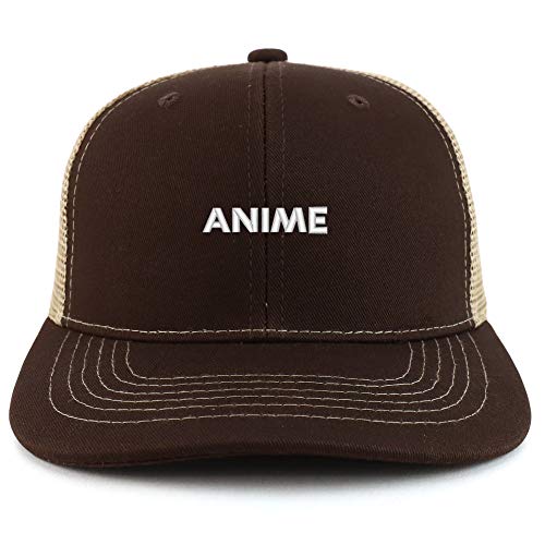 Trendy Apparel Shop Anime Cotton Two Tone Mesh Back Trucker Baseball Cap