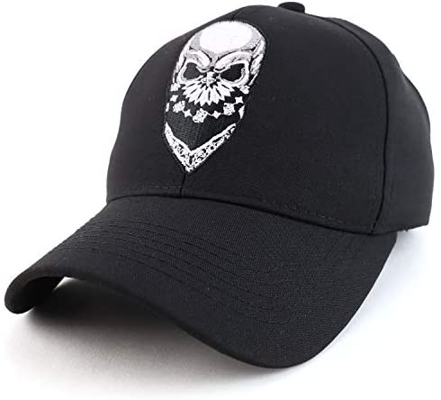 Trendy Apparel Shop Skull Bandana Embroidered Structured Baseball Cap