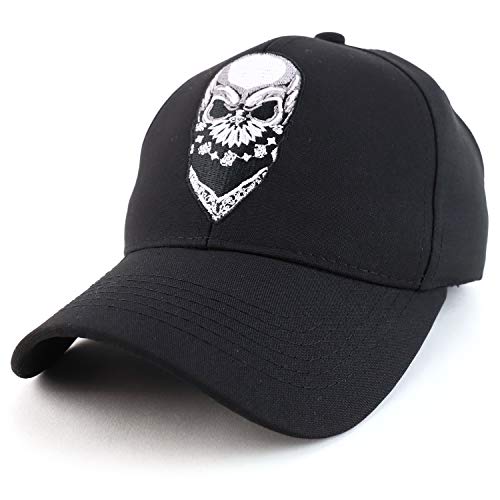 Trendy Apparel Shop Skull Bandana Embroidered Structured Baseball Cap