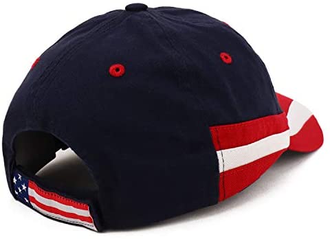 Trendy Apparel Shop Trump Embroidered USA Flag and Stars Bill Unstructured Baseball Cap