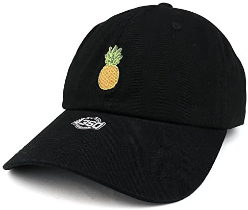 Trendy Apparel Shop Pineapple Fruit Embroidered Adjustable Cotton Baseball Cap