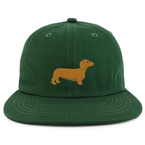 Trendy Apparel Shop Dachshund Dog Embroidered Low Profile Cotton Snapback Cap