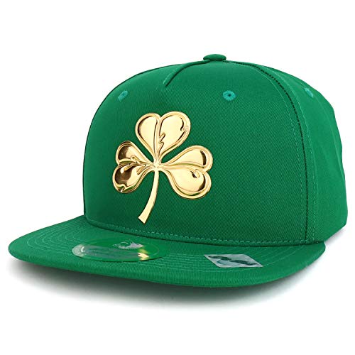 Trendy Apparel Shop St Patrick's Three Leaf Clover High Frequency Snapback Cap