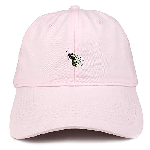 Trendy Apparel Shop Small Bee Embroidered Soft Crown 100% Brushed Cotton Cap