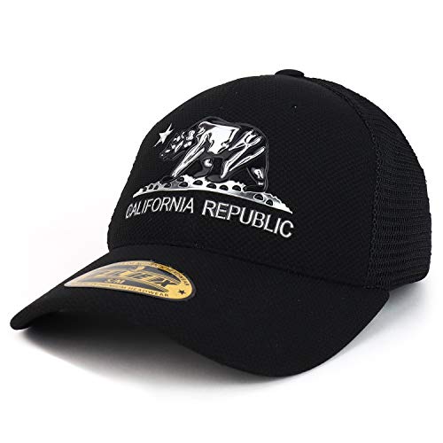 Trendy Apparel Shop High Frequency California Bear Structured Trucker Mesh Cap