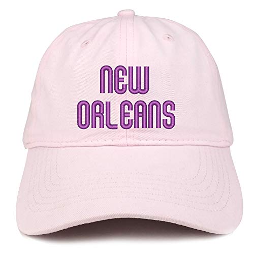 Trendy Apparel Shop New Orleans Text Embroidered Soft Crown 100% Brushed Cotton Cap